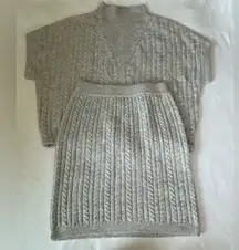 Express Gray Cable Knit Sweater Set