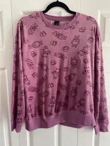 Disney Winnie The Pooh Womens Large Cozy Velour Pullover Sweater Pajama Top