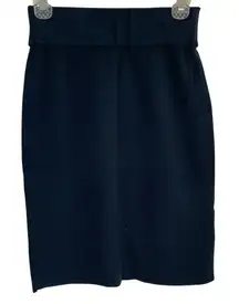 Club Monoco Elegant Dark blue  Wool Pencil Skirt With Tied Back Size Small chic