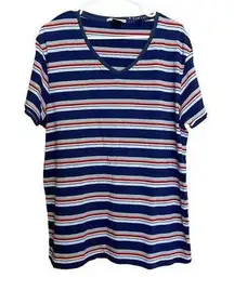 Scotch & Soda Striped V Neck Tee Shirt Size XL Multicolor