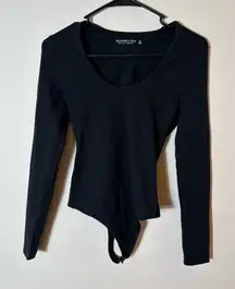 Abercrombie &‎ Fitch Black Long Sleeve Bodysuit XS