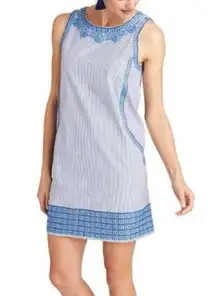 Vineyard Vines Striped Embroidered Cisco Shift Dress in Ocean Reef Size 6