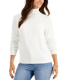 Karen Scott NWT  Luxsoft Turtleneck Sweater White Size Large