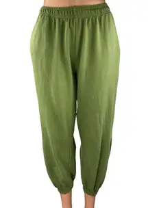 WeWoreWhat Women's Green High Waisted Cropped Tapered Jogger Sweat Pants Size S