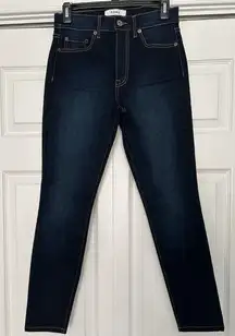 Pistola High-Rise Skinny Ankle Jeans Dark Blue w/Saddle Stitching Size 27