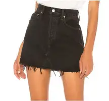 Agolde Quinn Black High Rise Mini Jean Skirt Size 23