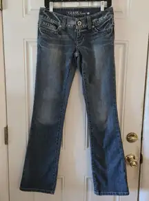 Guess Jeans DAREDEVIL Bootcut Low Rise Y2K Denim Made Mexico Women's Size 28 VTG