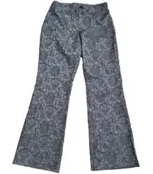 Vintage New York & Co black dress pants size 6 brocade shiny y2k flare cocktail