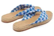 Dodo Bar Or Blue White Catalina Gingham Sandals Sz. 6.5