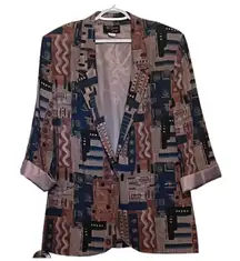 Toni Garment for CC Magic Vintage Women's Black Blue Rust Tan Blazar Size 1X‎