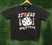 The Rolling Stones World Tour 1972 Rock Band Mineral Wash Tee XXL