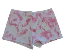 Judy Blue Blush (Pink) Tie Dye Mid Rise Denim Jean Shorts - Size 31
