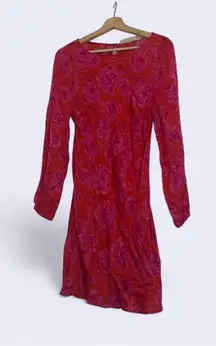 Red and Pink Floral Dress