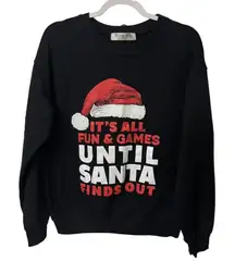 Christmas Sweater Junior 11-13 Its All Fun Games Until Santa Find Out Wound Up