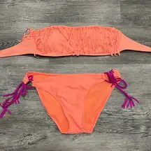 Hula Honey  NWOT fringe bikini set - M