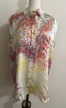 Cabi Women’s L Silk Sleeveless Button Down Blouse