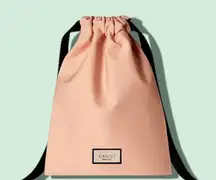 Gucci Pink Flat Makeup Drawstring Pouch Cosmetic Bag Case