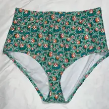THINKGEEK womens swim bottom size 3X plus size wide band corgi design high waist
