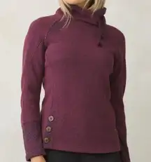 Purple Wool Blend Mock Turtleneck Sweater