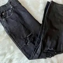 AEROPOSTALE Distressed Black Mom Jeans Size 8