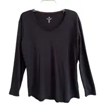 Segments Merino Wool Base Layer long sleeve top women’s XXL v-neck striped gray