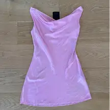 NBD  - Briar Satin Blend Mini Dress with Crystal Embellishments in Pink