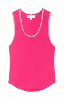 Frankies Bikinis Sleeveless Tank Top Size Large Pink Lace Trim Lounge‎ Sleep