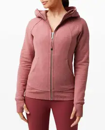 Lululemon Scuba Hoodie *Light Cotton Fleece Heathered Cherry Tint Size 10