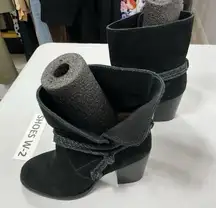 Womans Splendid Pullon Ankle Boots 7 M Black Block Heel