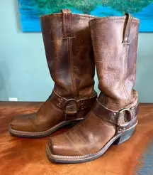 Vintage Frye 12R Brown leather Harness Boots USA Cowgirl size 6