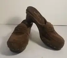 SBICCA studded suede clogs