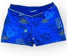 Cheer Athletics Practice Short - Blue Hot Pants with Logos, V-Waist