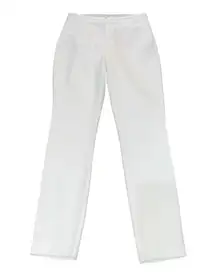 Zara White Straight Leg Cuffed Pants Size XS