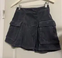 Wild Fable Blue Corduroy Utility Gray Mini Skirt Womens Teen Y2K Retro Festival