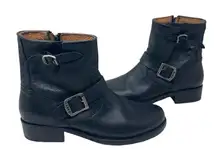 Frye Vicky Black Leather harness Boots Sz 9