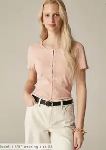 J.Crew Pointelle short-sleeve knit cardigan