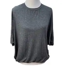 Zara Trafaluc Short Sleeve Blousing Shirt Dark Gray Size Small