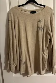 Women’s Long Sleeve Sweater Sparkly Star Top 