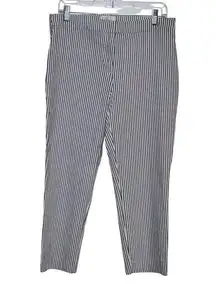 Women's Rachel Zoe Blue White Seersucker Nautical Cropped Ankle Pants - size 12