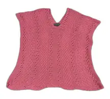 Wooden Ships Knit Summer Sweater Women Medium Large Pink Open crochet Sleeveless