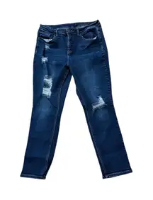 Royalty for Me Women's High Rise Slim Straight Distressed Jeans Size 16W