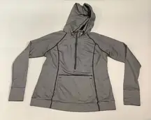 Tangerine Black and White Striped Women's Hoodie