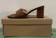 Brown Heeled Mules