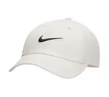 NIke Unstructured Club Swoosh Cap in Light Bone & Black S/M Unisex Hat
