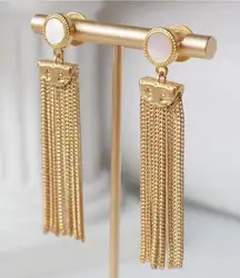 NEW Tory Burch gold tassel earrings; 2 1/2 “