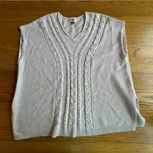 Old Navy Women’s M/L Cream Cap Sleeve Crocheted Womens Sweater Long Knit