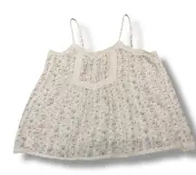 The Prairie by Rachel Ashwell Large Floral Smocked Tank‎ Top Cottagecore Y2K
