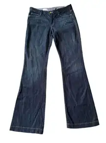 Womens  Long and Lean Blue Denim Stretch Flared Leg Jeans Size 30/10L