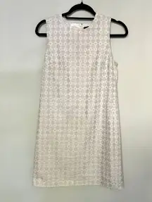 White Gray Sleeveless Shift Dress Work Business West