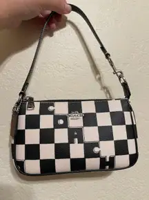 CR394 Nolita 19 With Checkerboard Print NWT Org $198 Black chalk